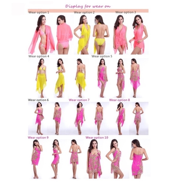 🛍️# 575 Fuchsia Bikini &Chiffon Cover Up - Picture 8 of 8